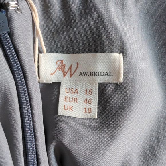 Gray Formal Chiffon Reese Wrap Dress, size 16 - Picture 14 of 14